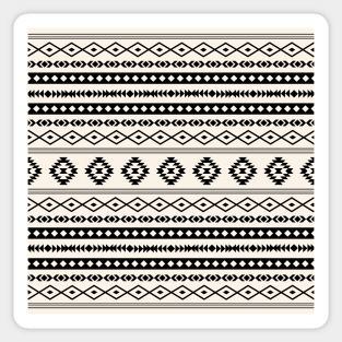 Aztec Black on Cream Mixed Motifs Pattern Sticker